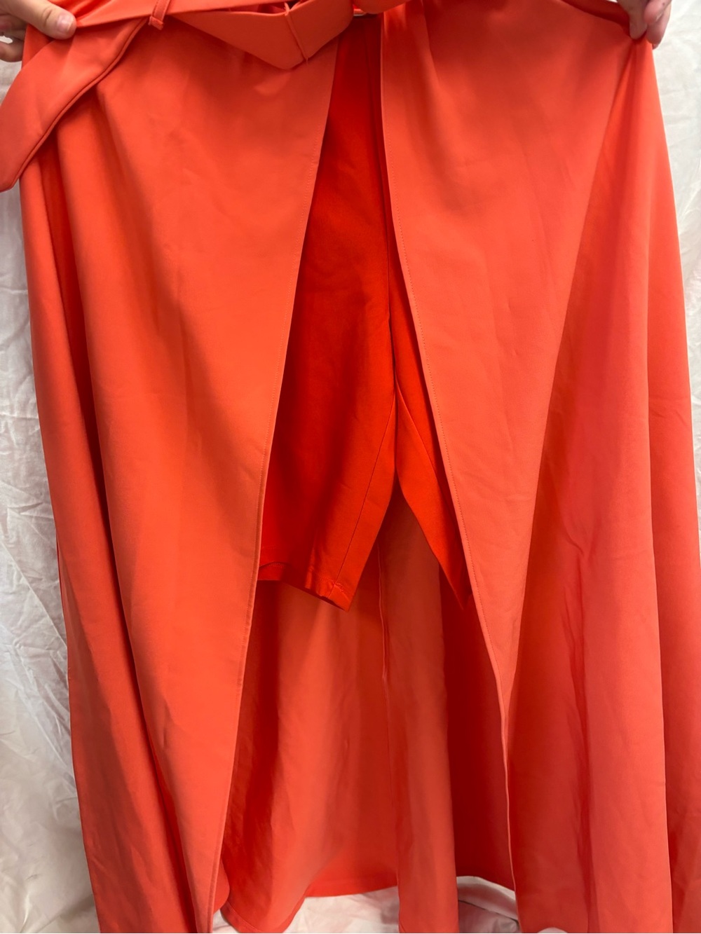 New York & Company Coral-Orange Sleeveless Jumpsuit - Picture 2 of 6